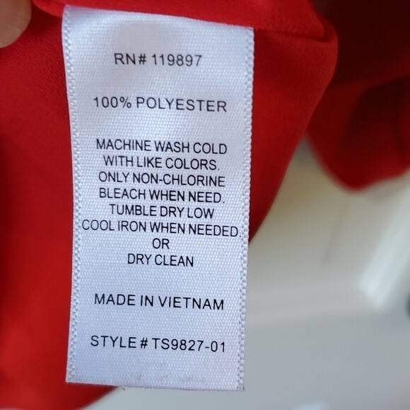 COLLECTIVE CONCEPTS FLOWY RED SHIRT CREAM CONTRAST PIPING MEDIUM - Picture 4 of 6